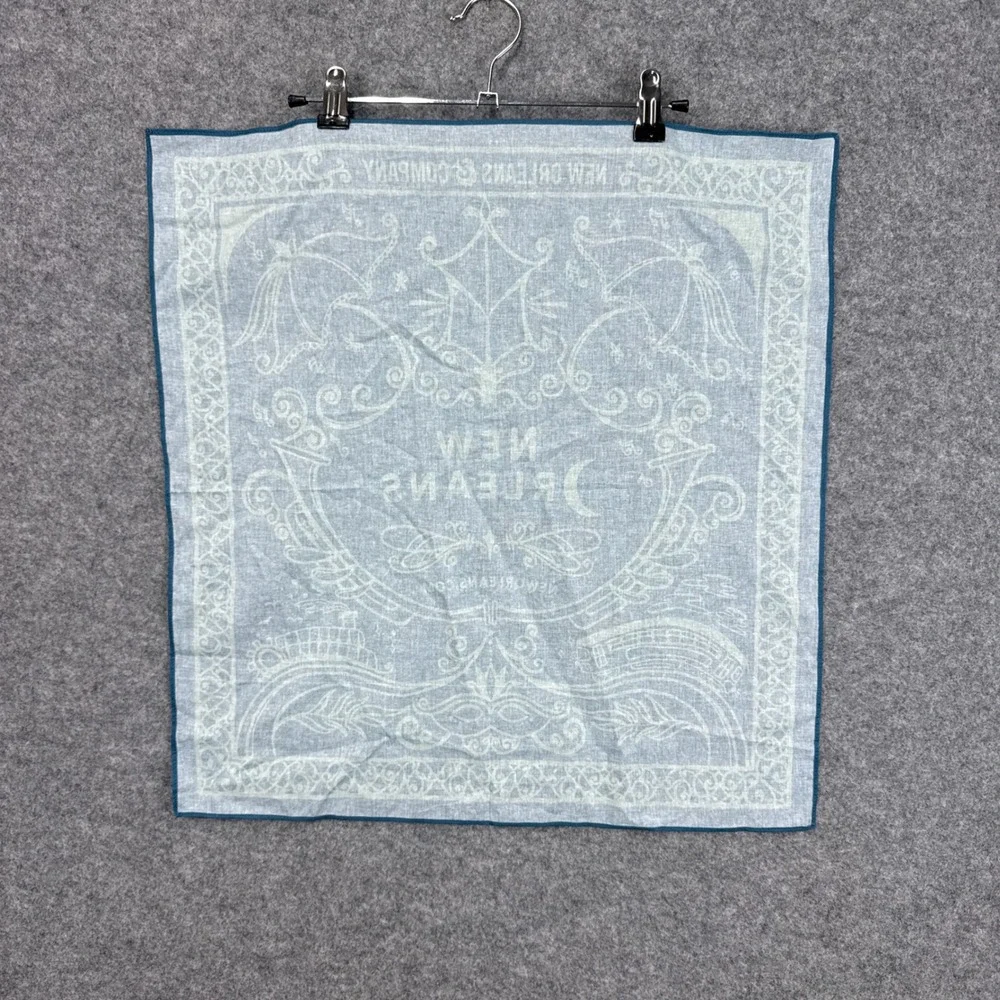 New Orleans & Company Bandana Teal Mint Green Graphic Souvenir Cotton Scarf 22